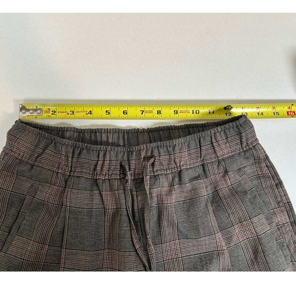 Old Navy Billie Straight Pants Women's Small Brown Plaid High Rise Trousers Fall - Picture 5 of 8